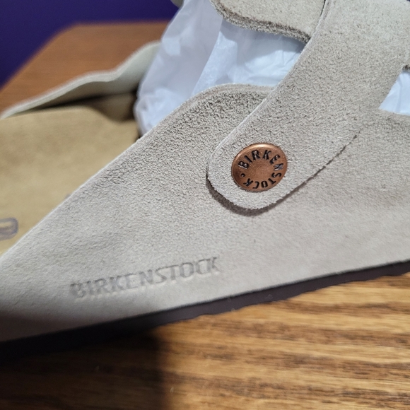 Birkenstock Boston Taupe Suede Cork Clogs Mens 11 (44) Nwob New W Tag - Picture 3 of 8